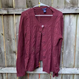 Architect Burgundy Cardigan sz. Large petite